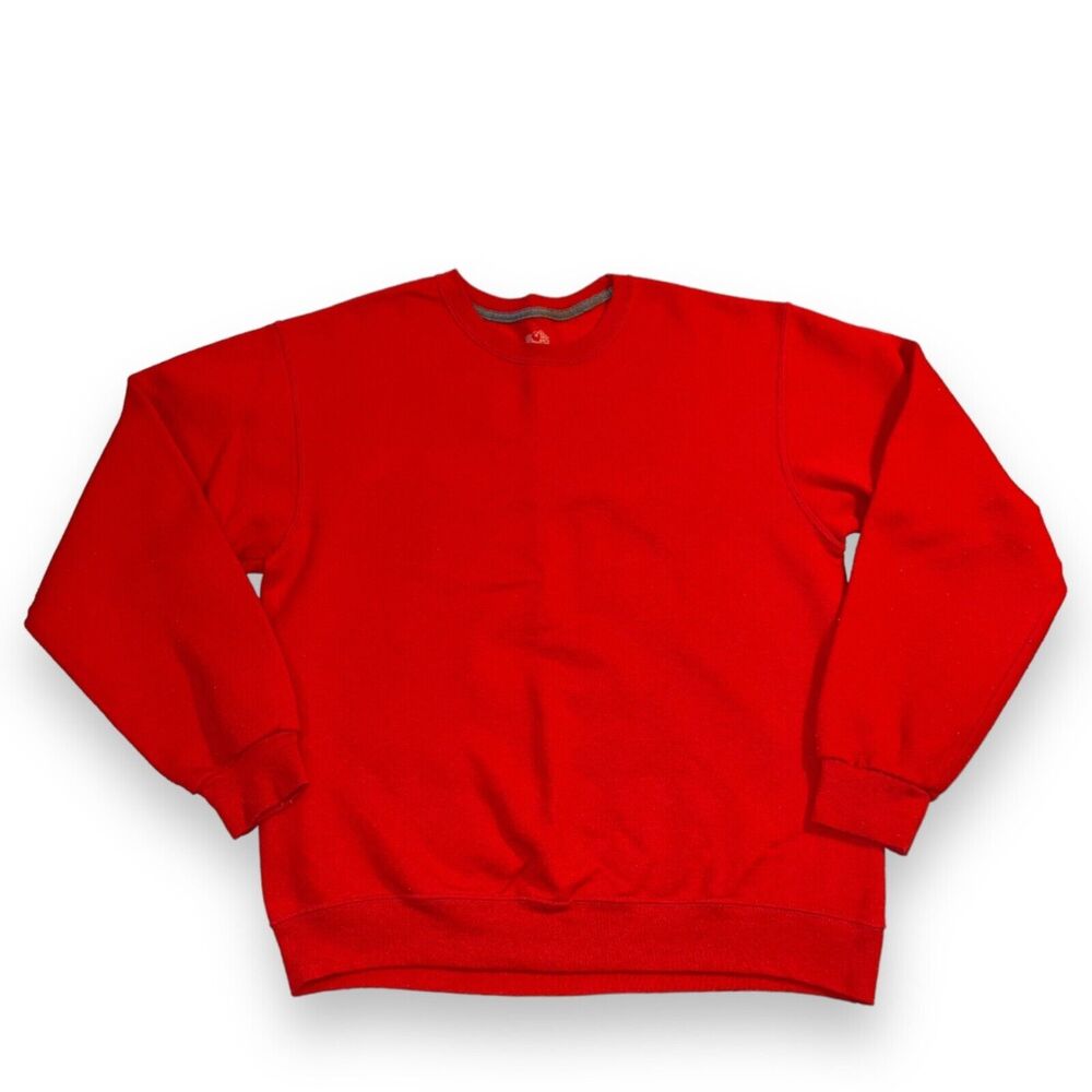 Fruit of the Loom Unisex Sweatshirt Basic Solid Red Pullover Long Sleeves Medium
